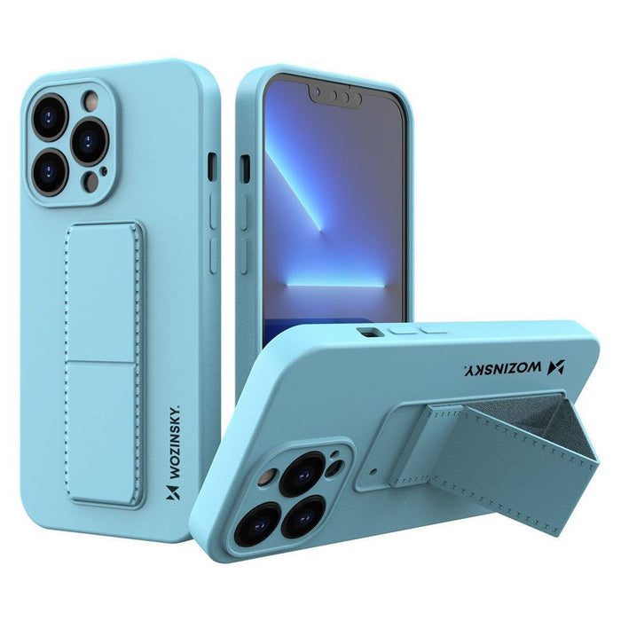 Wozinsky Kickstand Case iPhone 13 Pro Silicone Case with Stand Light Blue - Cell phone cases and covers<<<HurtelXML