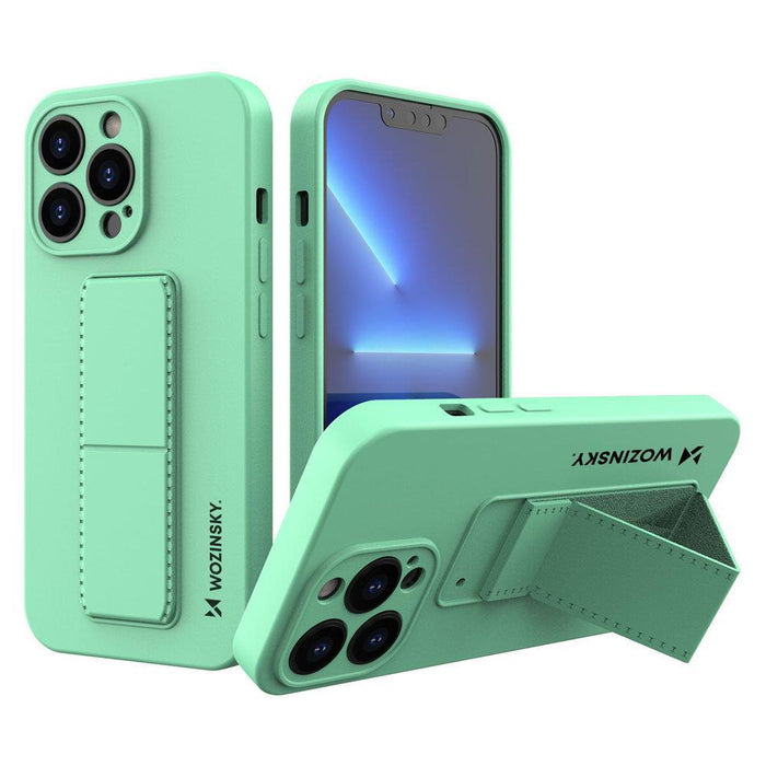 Wozinsky Kickstand Case iPhone 13 Silicone Case with Stand Mint - Cell phone cases and covers<<<HurtelXML