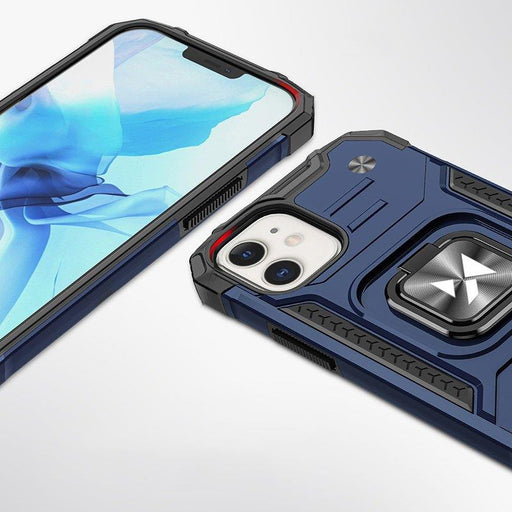 Wozinsky Ring Armor case for iPhone 14 armored cover magnetic holder ring blue - Cell phone cases and covers<<<HurtelXML