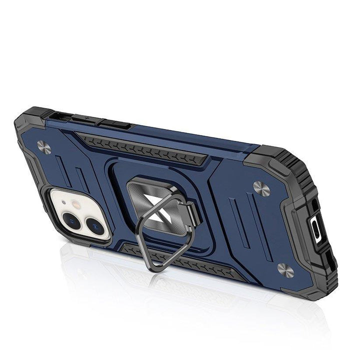 Wozinsky Ring Armor case for iPhone 14 armored cover magnetic holder ring blue - Cell phone cases and covers<<<HurtelXML