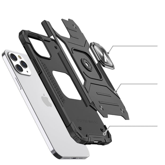 Wozinsky Ring Armor case for iPhone 14 Pro armored cover magnetic holder ring blue - Cell phone cases