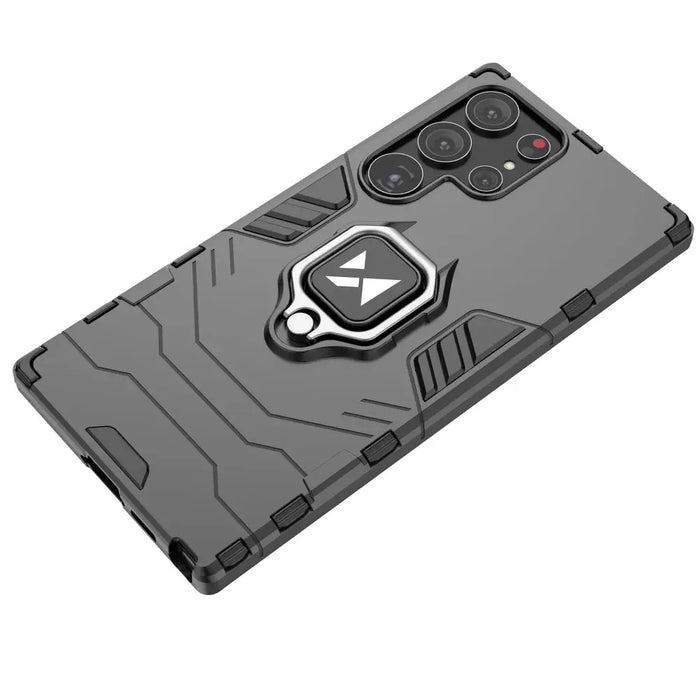 Wozinsky Ring Armor case for Samsung Galaxy S23 Ultra armored cover magnetic holder ring black - Cell phone cases