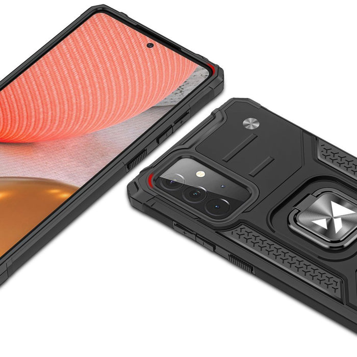 Wozinsky Ring Armor Case Kickstand Tough Rugged Cover for Samsung Galaxy A72 4G black - Cell phone cases