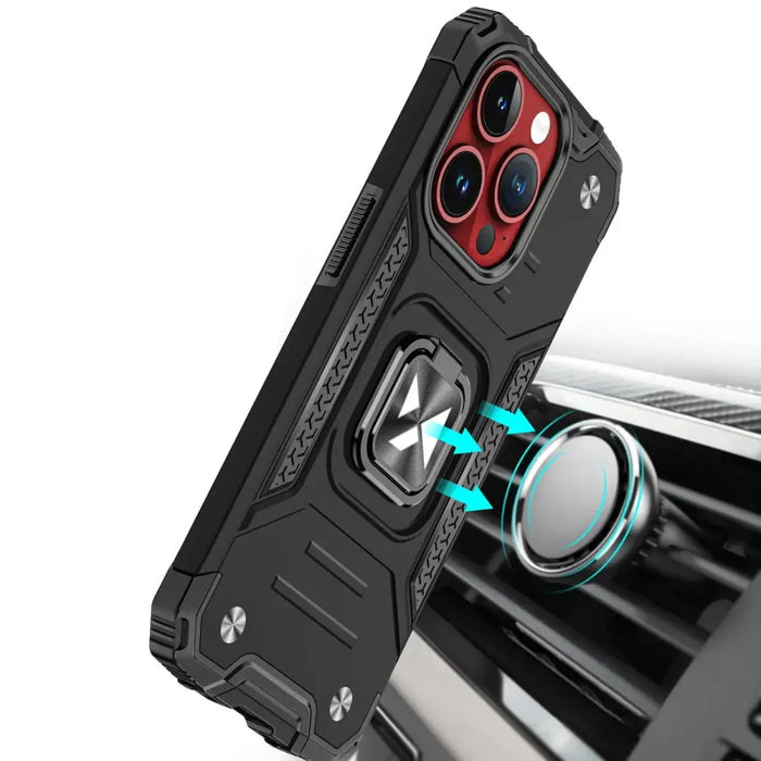 Wozinsky Ring Armor iPhone 15 Pro Max Ring Armor Case - Silver - Cell phone cases and covers<<<HurtelXML