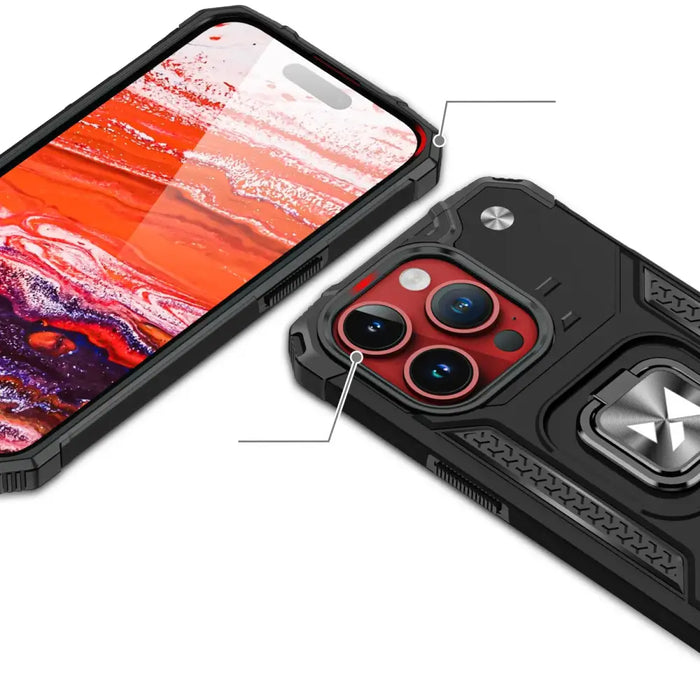 Wozinsky Ring Armor iPhone 15 Pro Max Ring Armor Case - Silver - Cell phone cases and covers<<<HurtelXML