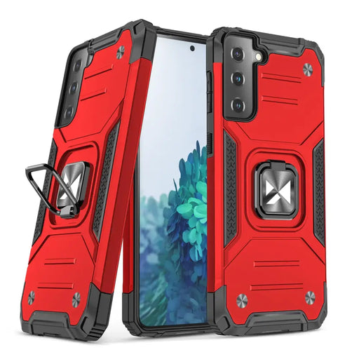 Wozinsky Ring Armor tough hybrid case cover + magnetic holder for Samsung Galaxy S22 red - Cell phone cases
