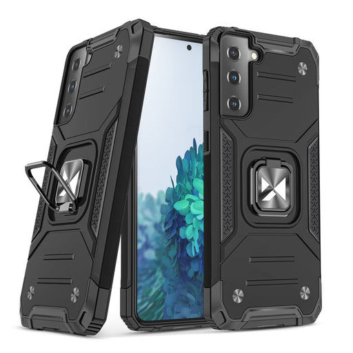 Wozinsky Ring Armor Tough Hybrid Case Cover + Magnetic Mount for Samsung Galaxy S22 gold - Cell phone cases