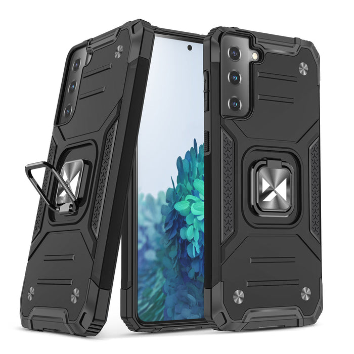 Wozinsky Ring Armor Tough Hybrid Case Cover + Magnetic Mount for Samsung Galaxy S22 gold - Cell phone cases