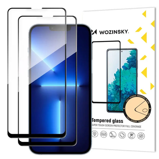 Wozinsky set of 2x super-strong Full Glue full screen tempered glass with Case Friendly frame iPhone 14 Max / 13 Pro