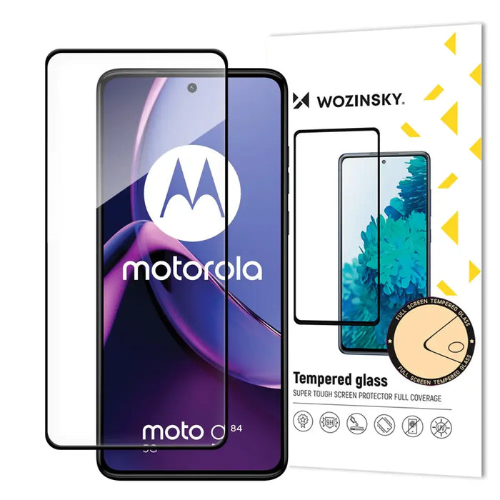 Wozinsky Tempered glass Full Glue for Motorola Moto G84 full screen with frame - black - Cell phone tempered