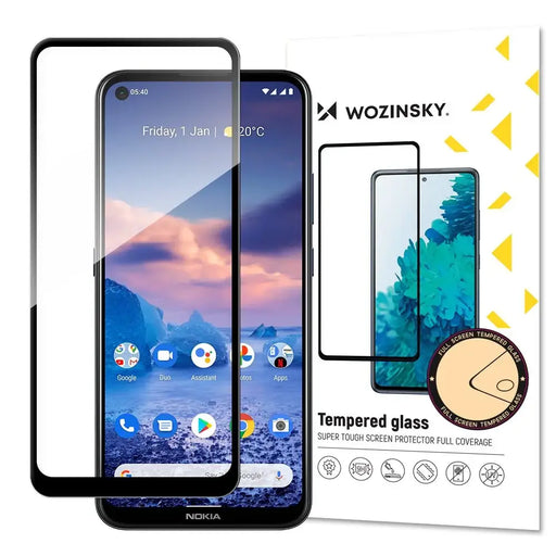 Wozinsky Tempered Glass Full Glue Super Tough Screen Protector Full Coveraged with Frame Case Friendly for Nokia 5.4