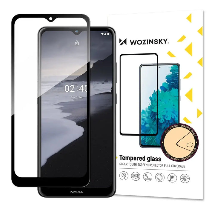 Wozinsky Tempered Glass Full Glue Super Tough Screen Protector Full Coveraged with Frame Case Friendly for Nokia 2.4