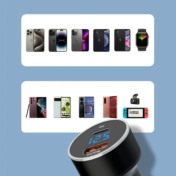 Wozinsky WDCCAC USB-C USB-A 36W car charger - black - Cell phone USB charger<<<HurtelXML