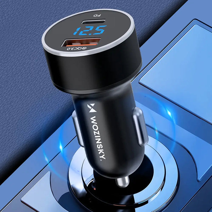 Wozinsky WDCCAC USB-C USB-A 36W car charger - black - Cell phone USB charger<<<HurtelXML