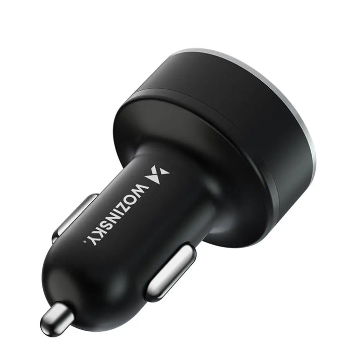 Wozinsky WDCCB Car Charger with Display 50W 2xUSB-C / 2xUSB-A - Black - Cell phone USB charger<<<HurtelXML