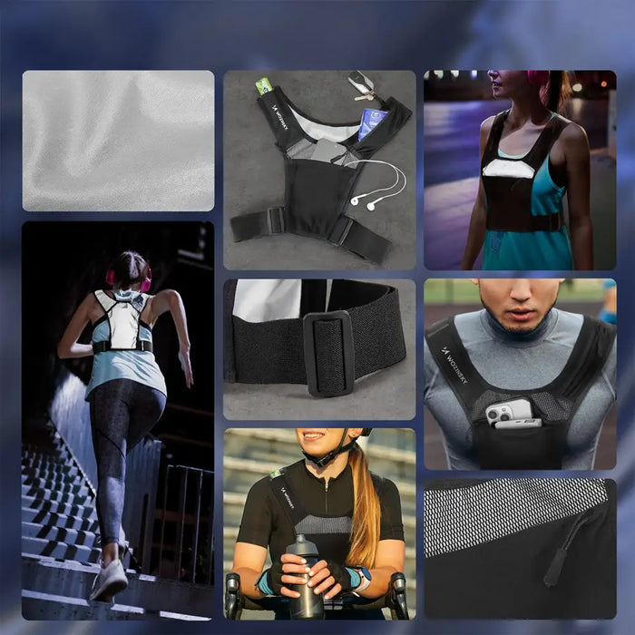 Wozinsky WKDB1 Reflective Running Vest - Black - Nerki opaski kamizelki do biegania<<<HurtelXML