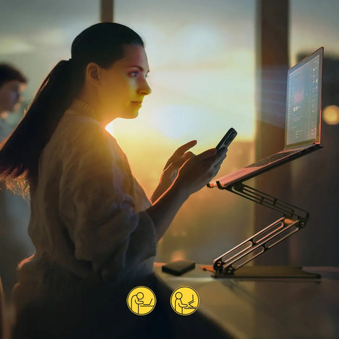 Wozinsky WRS-CPY75DSB Aluminum Laptop and Tablet Stand + Free Smartphone Stand - Black - Stands and tables