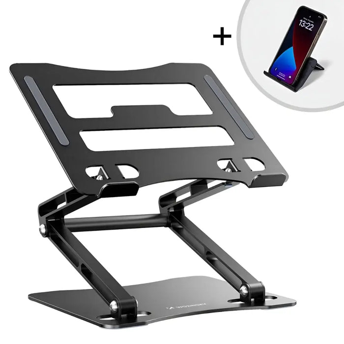 Wozinsky WRS-CPY75DSB Aluminum Laptop and Tablet Stand + Free Smartphone Stand - Black - Stands and tables