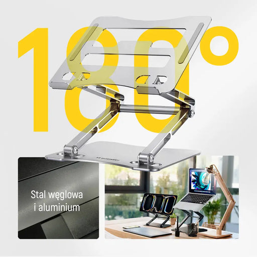 Wozinsky WRS-CPY75DSS Aluminum Laptop and Tablet Stand + Free Smartphone Stand - Silver - Stands and tables