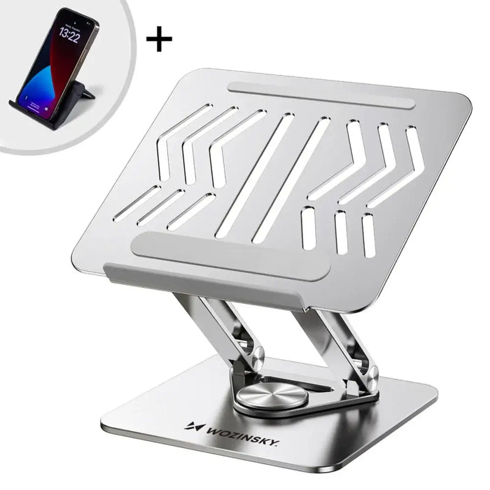 Wozinsky WRS-CPY84SS Aluminum Laptop and Tablet Stand + Free Smartphone Stand - Silver - Stands and tables