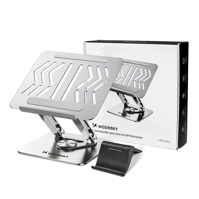 Wozinsky WRS-CPY84SS Aluminum Laptop and Tablet Stand + Free Smartphone Stand - Silver - Stands and tables