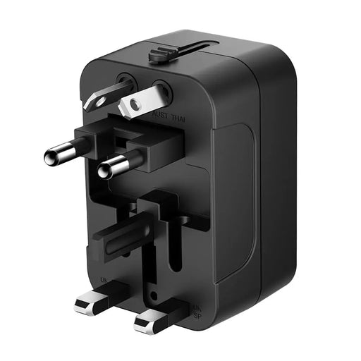 Wozinsky WUTWC travel adapter universal 24W EU / US / AUS / UK / 2x USB-A - black - Cell phone USB charger<<<HurtelXML