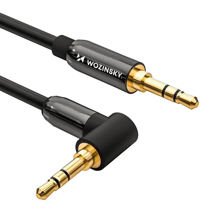 Wozinsky AUX Cable Angled (Male-Male) Mini Jack Cable 2m Black