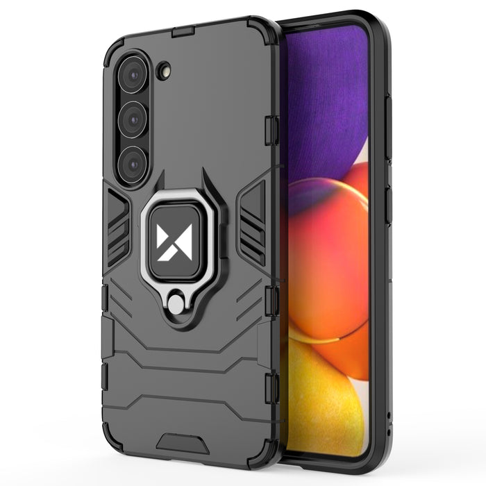 Wozinsky Ring Armor case for Samsung Galaxy S23 armored cover magnetic holder ring black
