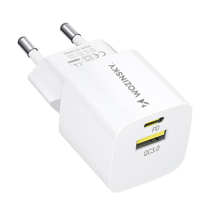 Wozinsky WWCEAC GaN USB-A USB-C 33W wall charger - white