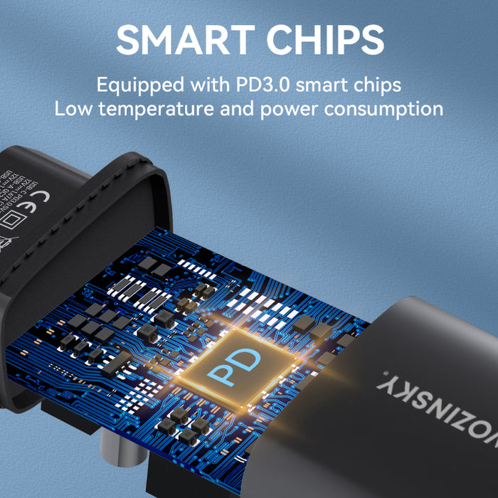 Wozinsky WGWCB USB-A USB-C 20W wall charger - black