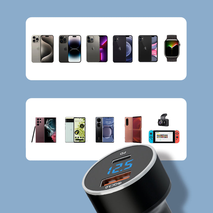 Wozinsky WDCCAC USB-C USB-A 36W car charger - black