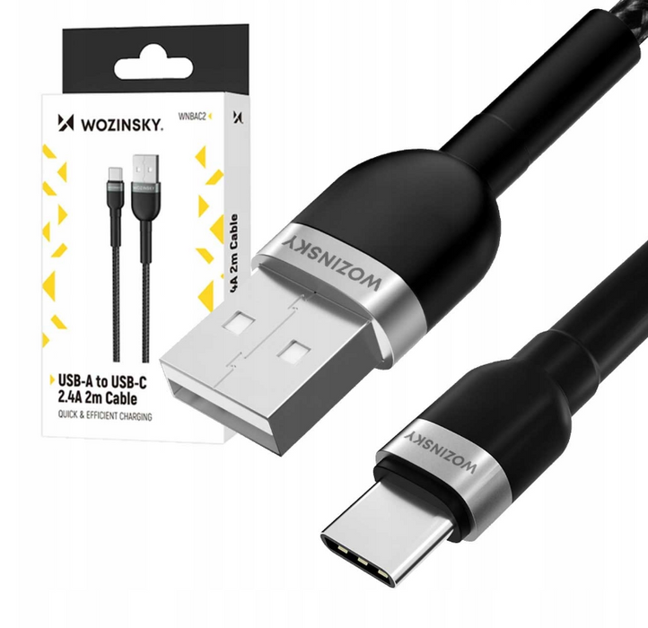 Wozinsky WNBAC1 USB-A / USB-C 2.4A cable 1 m - black