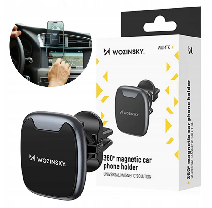 Wozinsky WUMTK magnetic phone holder for car air vent - black