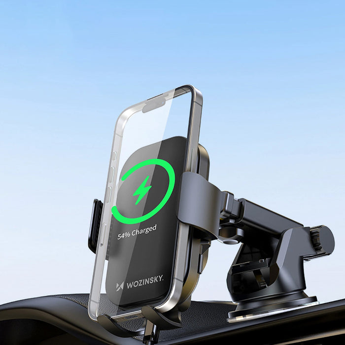 Wozinsky WUMID Car Dashboard Phone Holder with 15W Inductive Charger - Black