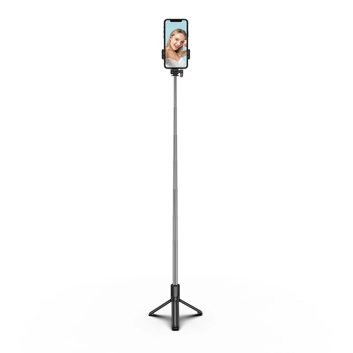 Selfie stick WHS1Y telescopic tripod 1m with phone holder - black