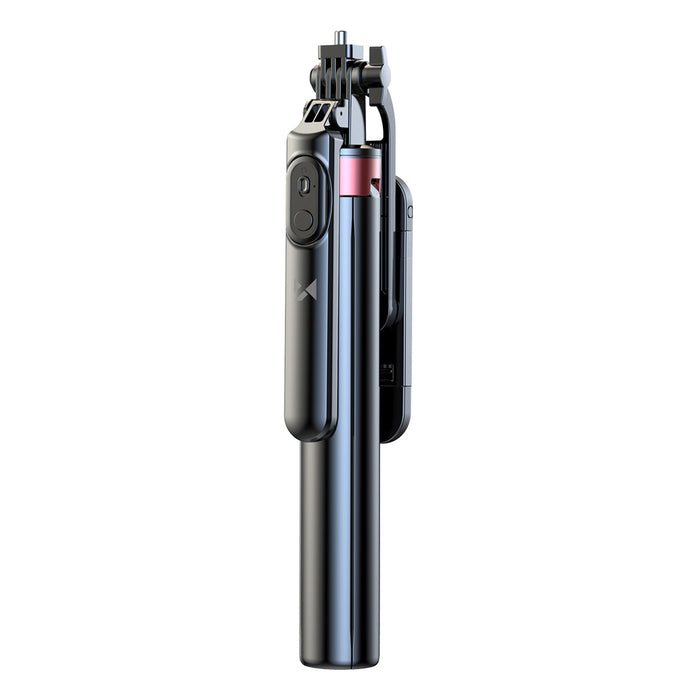 Selfie stick WH181D-Y1S 1.75m aluminum alloy telescopic tripod with dual lamp and phone holder - black