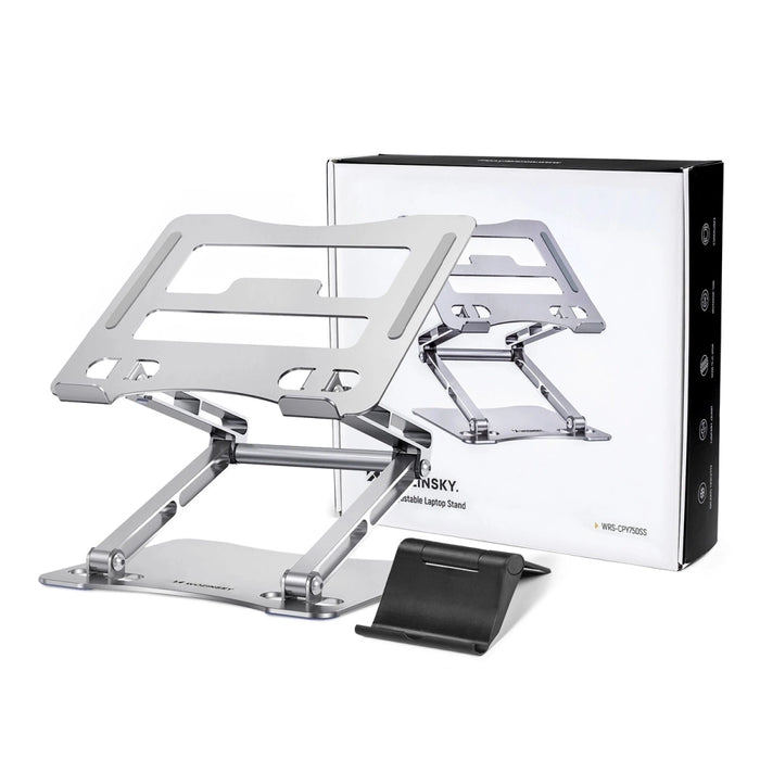 Wozinsky WRS-CPY75DSS Aluminum Laptop and Tablet Stand + Free Smartphone Stand - Silver