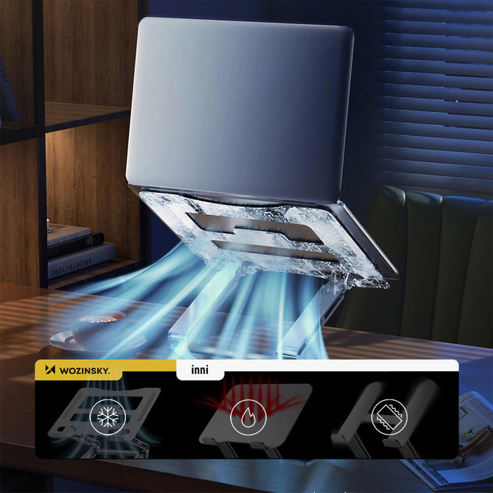 Wozinsky WRS-CPY75DSS Aluminum Laptop and Tablet Stand + Free Smartphone Stand - Silver