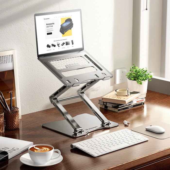 Wozinsky WRS-CPY75DSS Aluminum Laptop and Tablet Stand + Free Smartphone Stand - Silver