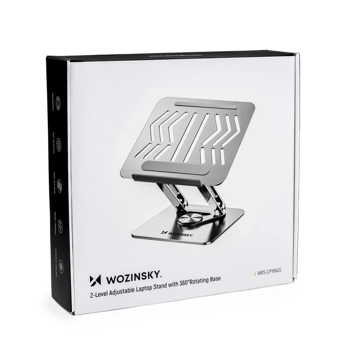 Wozinsky WRS-CPY84SS Aluminum Laptop and Tablet Stand + Free Smartphone Stand - Silver