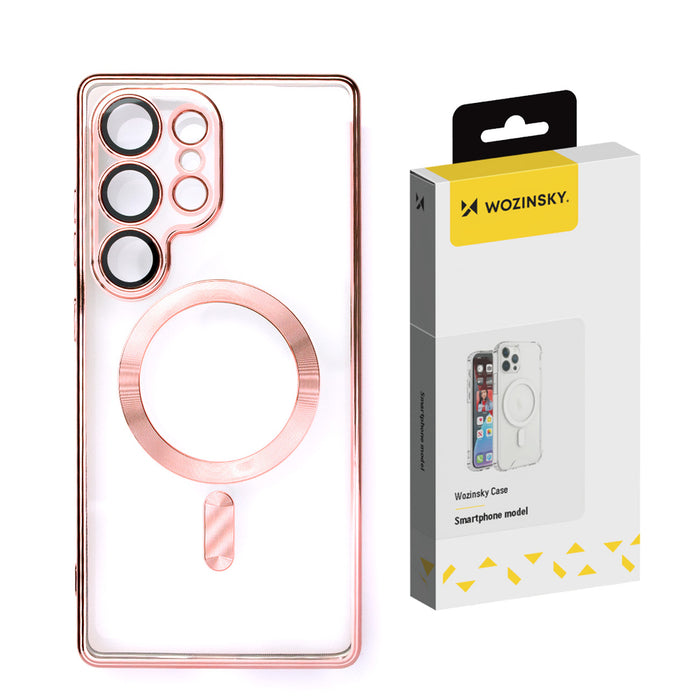 Wozinsky Electroplated Case with Magsafe for Samsung Galaxy S25 Ultra - Pink