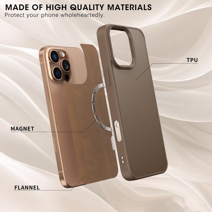 Wozinsky Carbon Fiber Case with MagSafe for Samsung Galaxy S25 - Brown