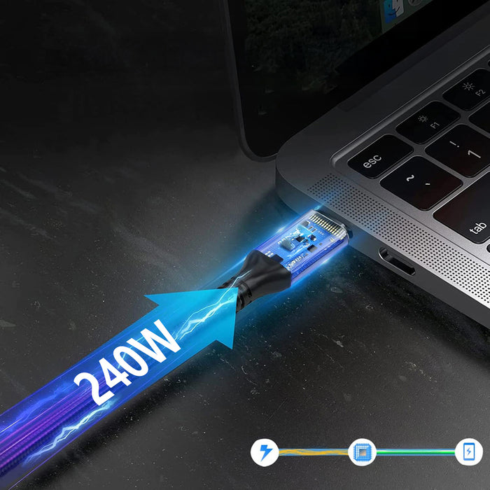 Wozinsky WPS-UY415S USB-C USB4 Cable 40Gb/s 240W 1.5m 4K - Black