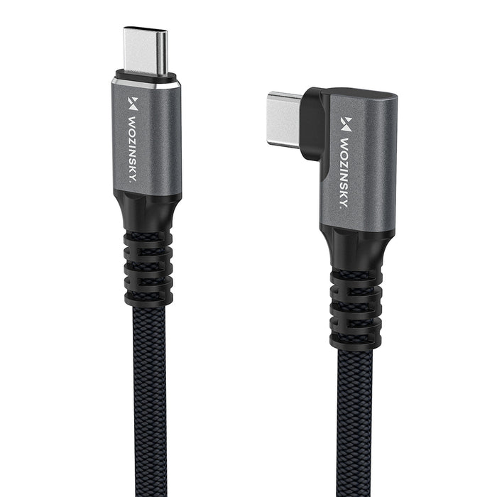 Wozinsky WPS2-UY41S USB-C USB4 40Gb/s 240W 2m Angled Cable - Black