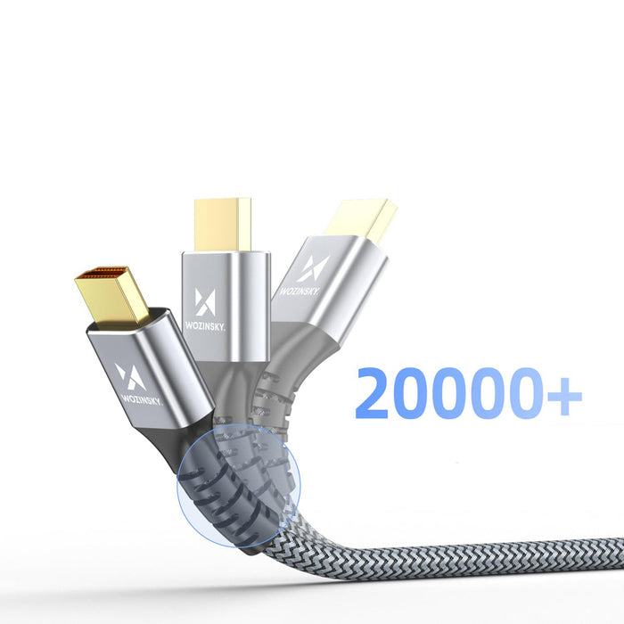 Wozinsky WPS-16AYL1S DisplayPort 2.1 Cable 80 Gb/s 16K@60Hz 8K@120Hz 4K@240Hz HDR HDCP DSC 1m - Black