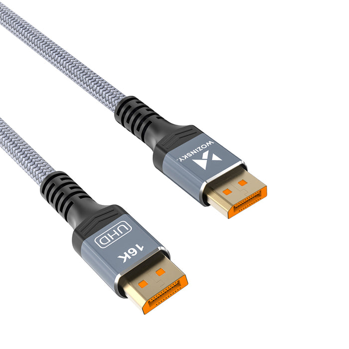 Wozinsky WPS-16AYL1S DisplayPort 2.1 Cable 80 Gb/s 16K@60Hz 8K@120Hz 4K@240Hz HDR HDCP DSC 1m - Black