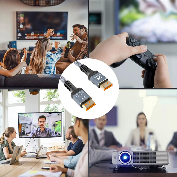 Wozinsky WPS-16AYL2S DisplayPort 2.1 80Gb/s 16K@60Hz 8K@120Hz 4K@240Hz HDR HDCP DSC cable - black
