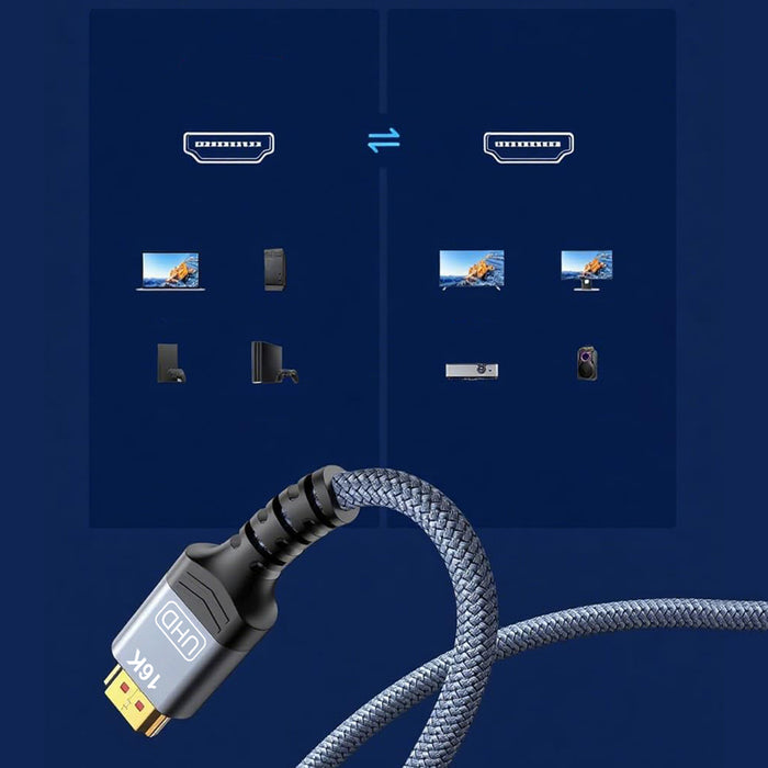 Wozinsky WPS-16AYL2S DisplayPort 2.1 80Gb/s 16K@60Hz 8K@120Hz 4K@240Hz HDR HDCP DSC cable - black