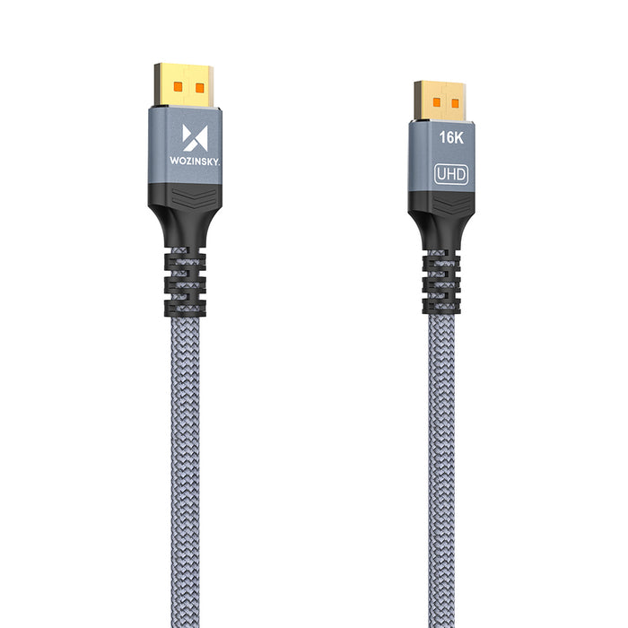 Wozinsky WPS-16AYL2S DisplayPort 2.1 80Gb/s 16K@60Hz 8K@120Hz 4K@240Hz HDR HDCP DSC cable - black