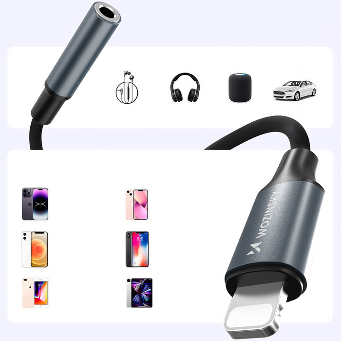 Wozinsky WALJ-01 Lightning adapter - 3.5mm mini jack - black